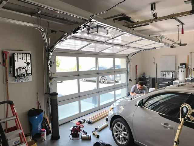 Garage door noise reduction service by Bedford Heights Garage Door Repair in Bedford Heights