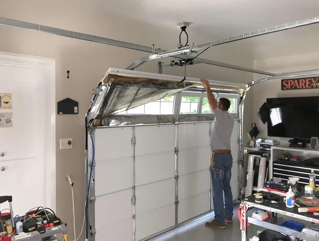 Garage door section replacement by Bedford Heights Garage Door Repair in Bedford Heights