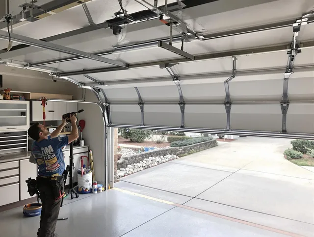 Garage door track repair service by Bedford Heights Garage Door Repair in Bedford Heights